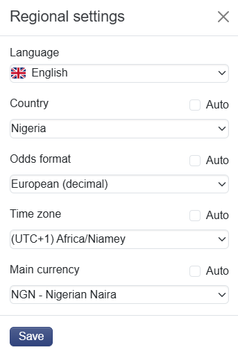 Regional Settings